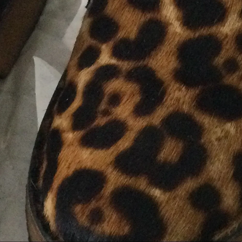Leather Pony Hair ankle boots Cheetah print